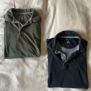 Van Heusen Classic Fit Polos, Small, Green/Black